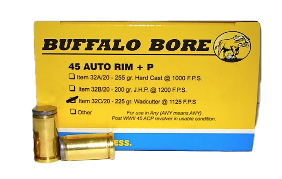 Buffalo Bore .45 Auto Rim Personal Defense +P Wadcutter 225 Grain 20/Box