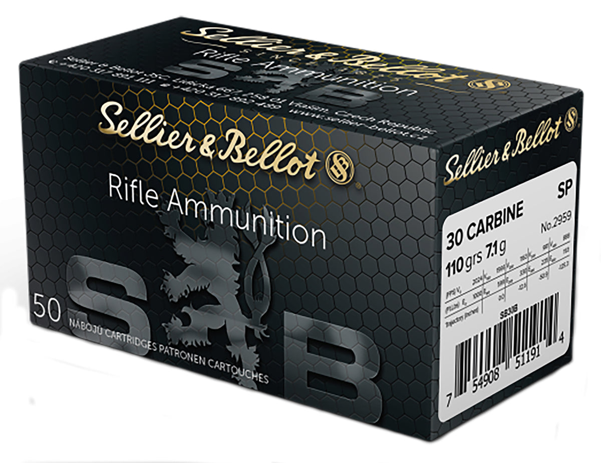 Sellier and Bellot .30 Carbine Rifle Soft Point 110 Grain 50/Box