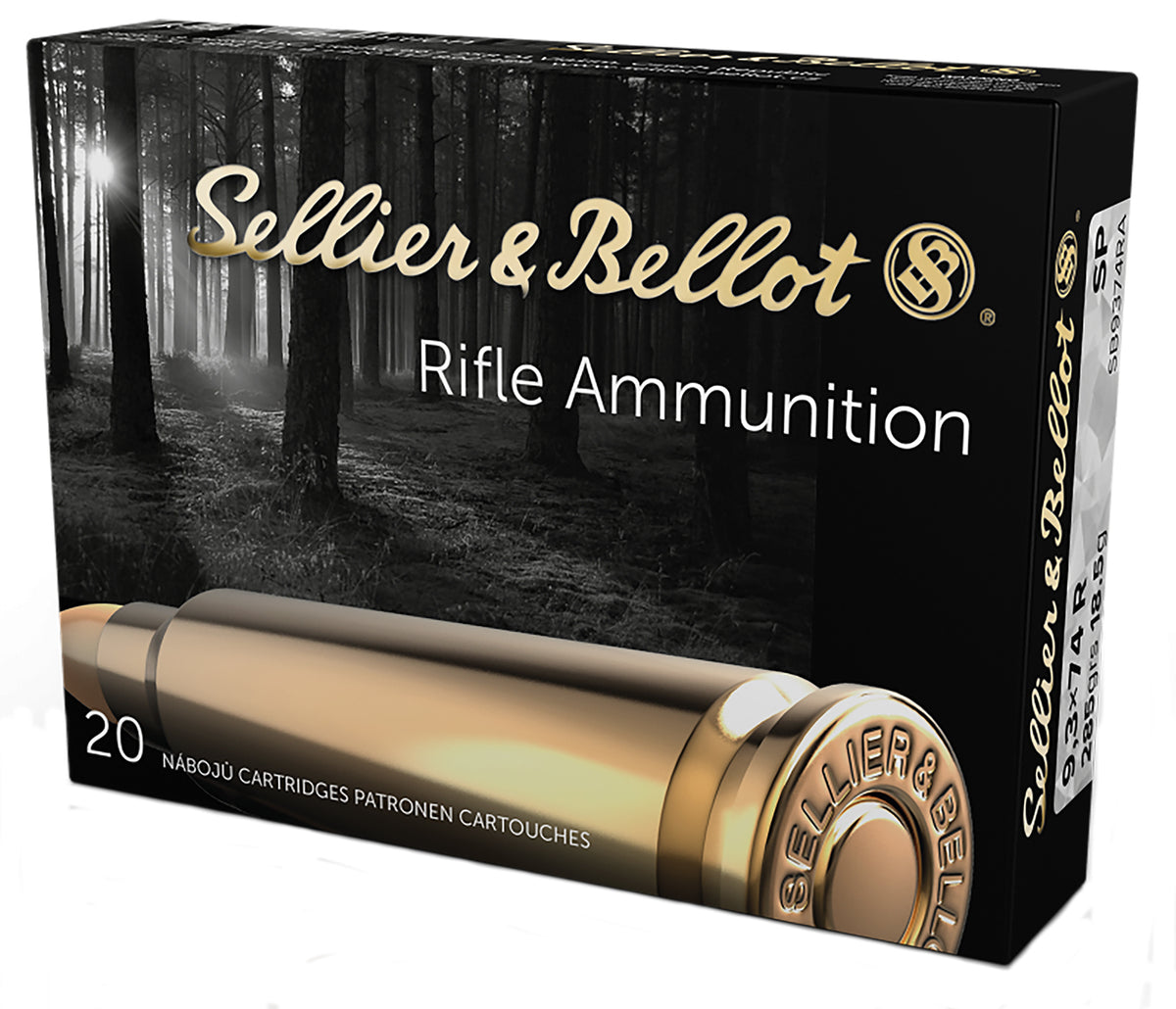Sellier and Bellot 9.3x72mmR Rifle Soft Point 286 Grain 20/Box