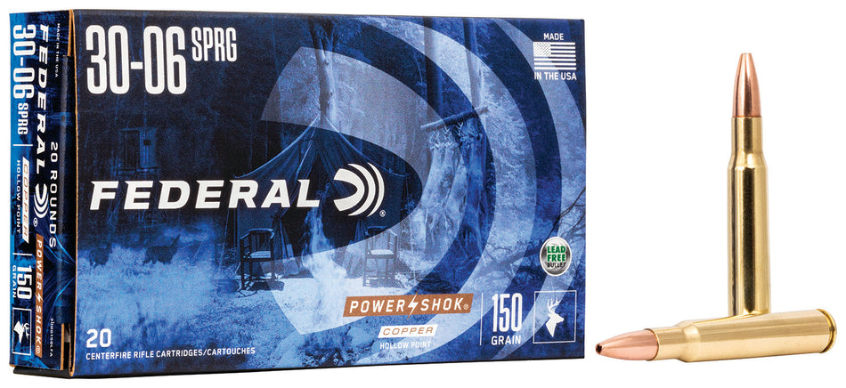 Federal .30-06 Springfield PowerShok Copper Hollow Point 150 Grain 20/Box