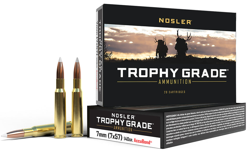 Nosler 7x57mm Mauser Trophy Grade Nosler AccuBond 140 Grain 20/Box