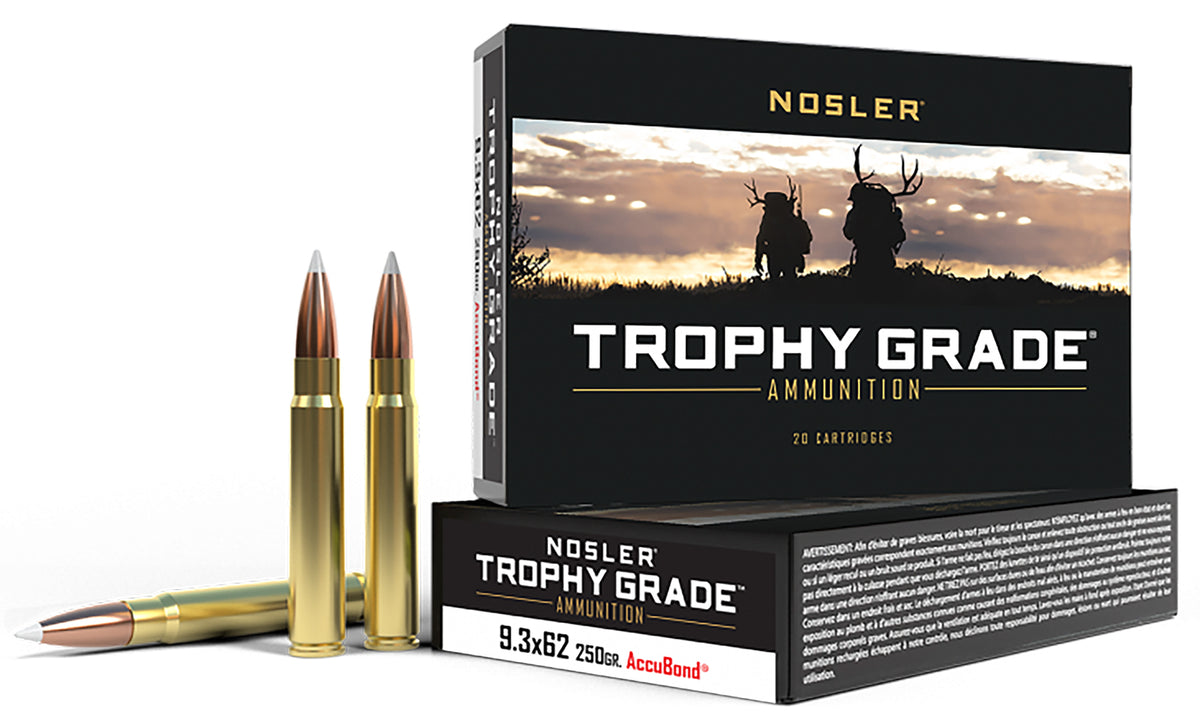 Nosler 9.3x62mm Mauser Trophy Grade Nosler AccuBond 250 Grain 20/Box
