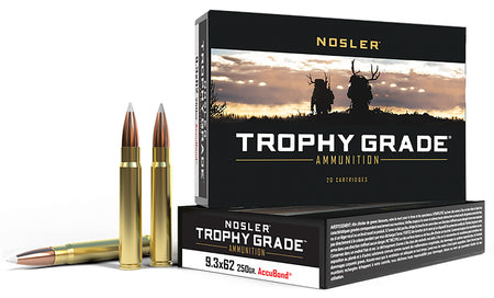 Nosler 9.3x62mm Mauser Trophy Grade Nosler AccuBond 250 Grain 20/Box