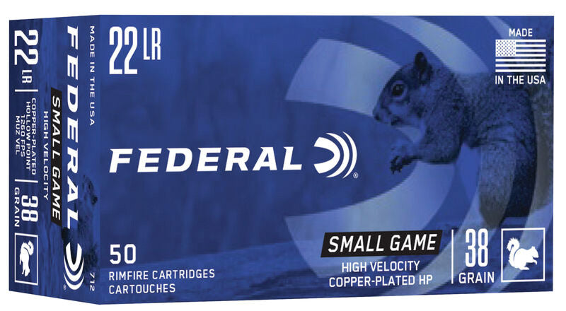 Federal .22 Long Rifle Game Shok High Velocity Copper-Plated Hollow-Point 38 Grain 500/Box
