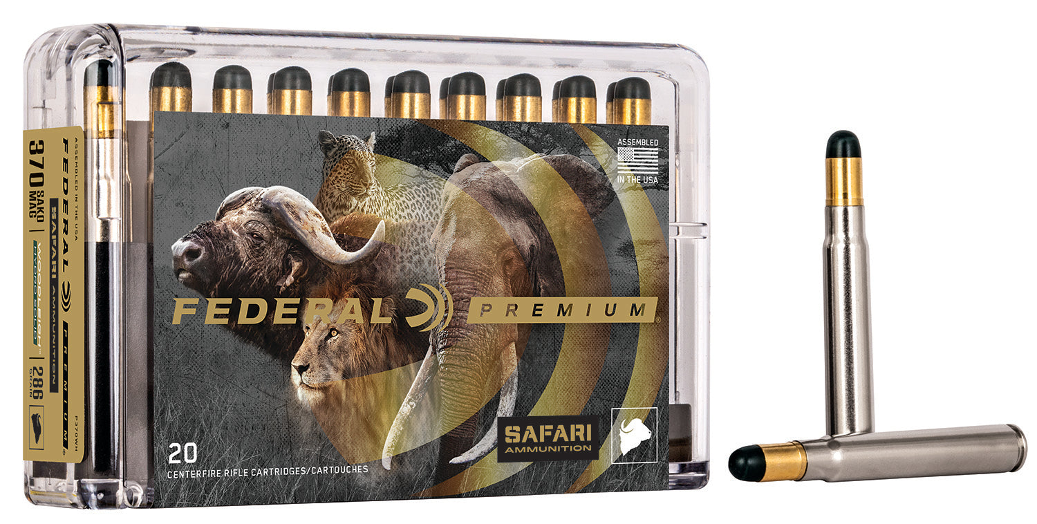 Federal .370 Sako Mag Premium Safari Cape-Shok Woodleigh Hydro Solid 286 Grain 20/Box