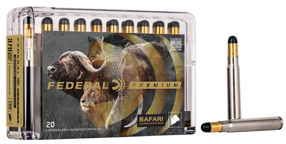 Federal .370 Sako Mag Premium Safari Cape-Shok Woodleigh Hydro Solid 286 Grain 20/Box