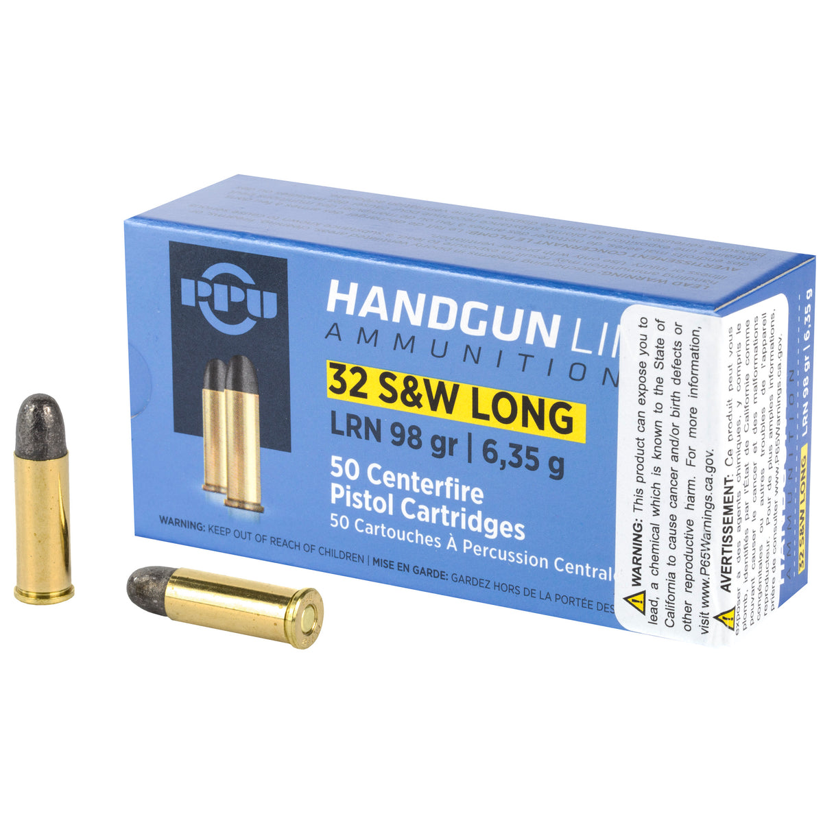 Prvi Partizan .32 S&W Long Handgun Lead Round Nose 98 Grain 50/Box