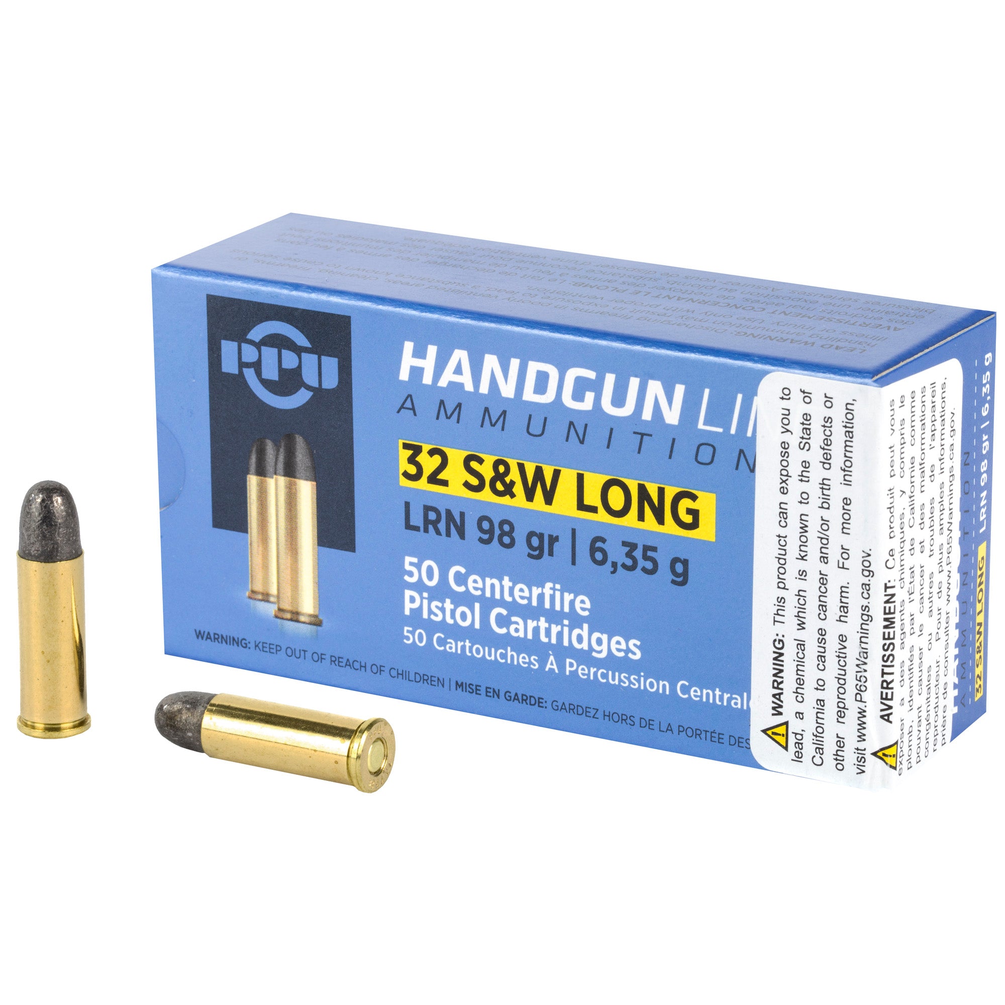 Prvi Partizan .32 S&W Long Handgun Lead Round Nose 98 Grain 50/Box
