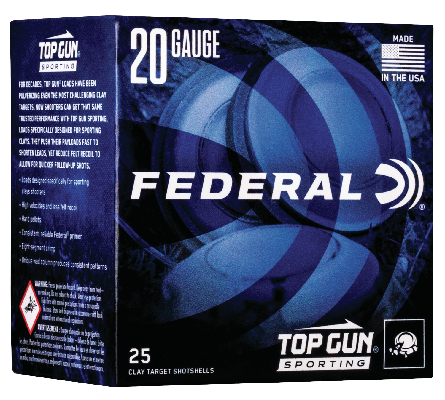 Federal 20 Gauge Top Gun Sporting #8 7/8 oz 2.75 in 25/Box