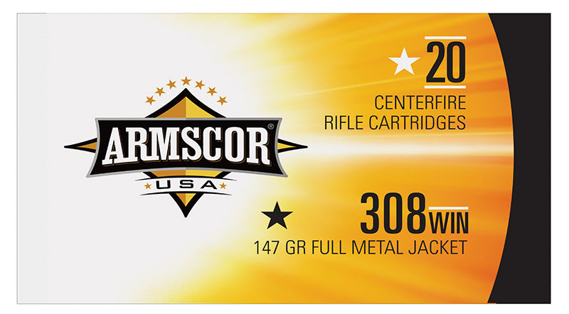 Armscor .308 Win / 7.62x51mm  Full Metal Jacket 147 Grain 20/Box [Item 11281]