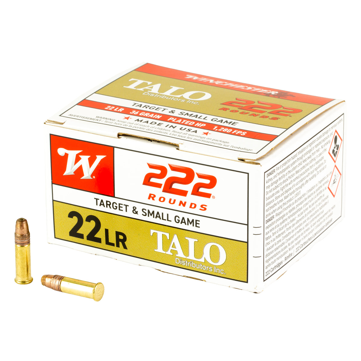 Winchester .22 Long Rifle TALO Copper Plated Hollow Point 36 Grain 222/Box