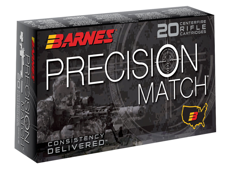 Barnes .308 Win / 7.62x51mm Precision Match Open Tip Match Boat Tail 175 Grain 20/Box