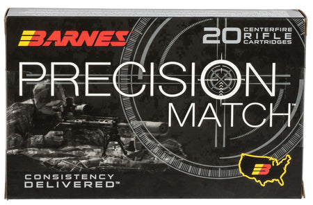 Barnes .338 Lapua Magnum Precision Match Open Tip Match Boat Tail 300 Grain 20/Box