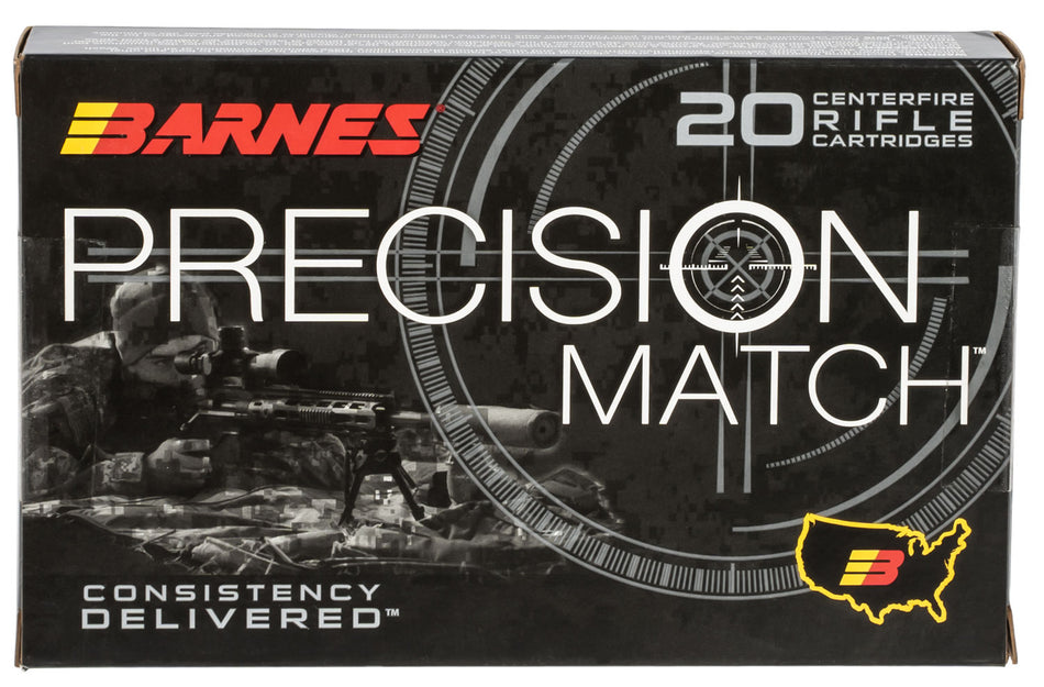 Barnes .338 Lapua Magnum Precision Match Open Tip Match Boat Tail 300 Grain 20/Box
