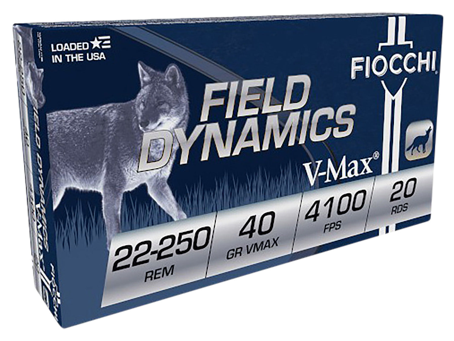 Fiocchi .22-250 Remington Field Dynamics Hornady V-Max 40 Grain 20/Box