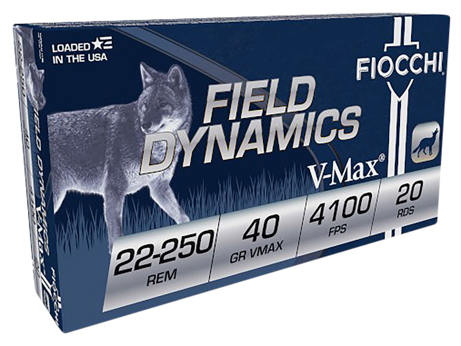 Fiocchi .22-250 Remington Field Dynamics Hornady V-Max 40 Grain 20/Box