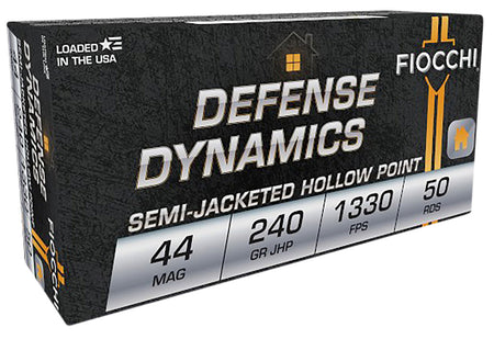 Fiocchi .44 Magnum Defense Dynamics Jacketed Hollow Point 240 Grain 50/Box