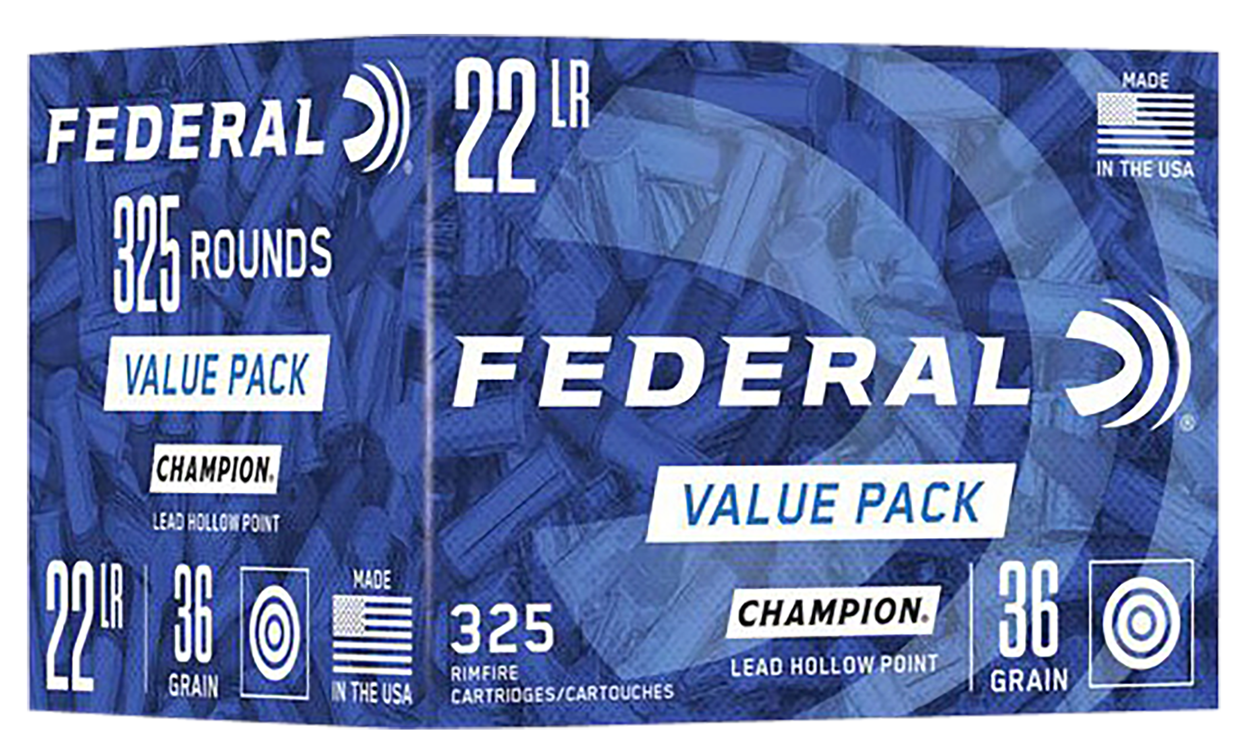 Federal 749 Lead Hollow Point Champion Training Value Pack 36 Grain .22 Long Rifle 1260 fps