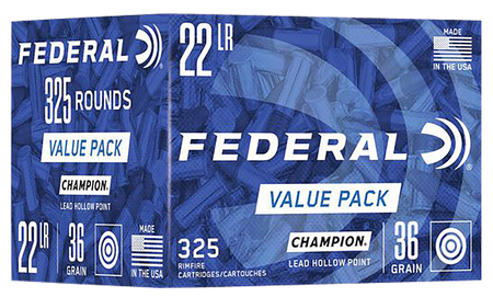 Federal 749 Lead Hollow Point Champion Training Value Pack 36 Grain .22 Long Rifle 1260 fps