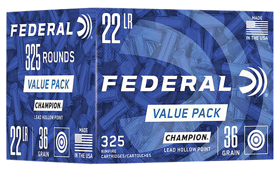 Federal 749 Lead Hollow Point Champion Training Value Pack 36 Grain .22 Long Rifle 1260 fps