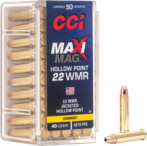 CCI .22 Magnum / WMR Maxi-Mag Jacketed Hollow Point 40 Grain 50/Box