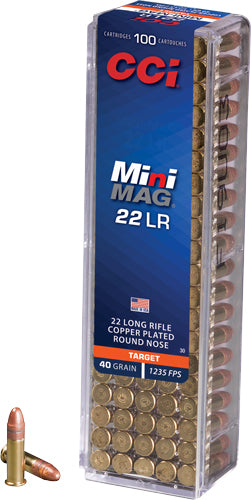 CCI Target & Plinking Mini-Mag Rimfire Ammo 22 LR 40 gr. Copper-Plated Round Nose