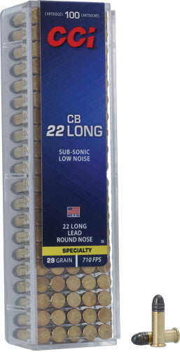 CCI .22 Long Rifle Specialty CB CB Long Lead Round Nose 29 Grain 100/Box