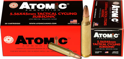 Atomic 5.56x45mm NATO Subsonic Soft Point Round Nose 112 Grain 50/Box