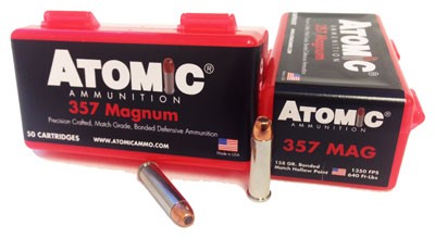 Atomic .357 Magnum  Bonded JACKETED HOLLOW POINT 158 Grain 50/Box