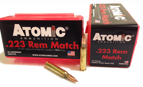 Atomic .223 Remington Match Hollow Point Boat Tail 77 Grain 50/Box