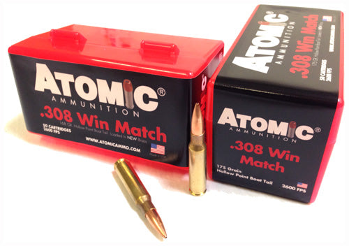 Atomic .308 Win / 7.62x51mm Match Jacketed Hollow Point 175 Grain 50/Box