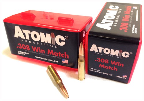 Atomic .308 Win / 7.62x51mm Match Jacketed Hollow Point 175 Grain 50/Box