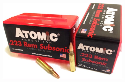 Atomic .223 Remington Subsonic Hollow Point Boat Tail 77 Grain 50/Box