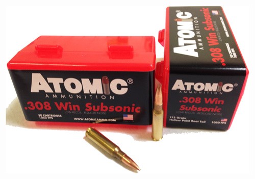 Atomic .308 Win / 7.62x51mm SubSonic Sierra Boat Tail Hollow Point 175 Grain 50/Box