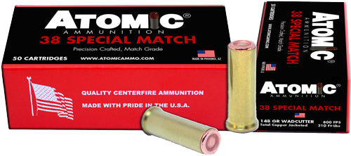 Atomic .38 Special Match Precision Craft Hollow Base Wadcutter 148 Grain 50/Box