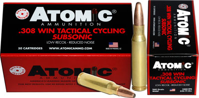 Atomic .308 Win / 7.62x51mm Subsonic Soft Point Round Nose 260 Grain 50/Box