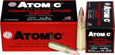 Atomic 7.62x39mm Subsonic Hollow Point Boat Tail 220 Grain 50/Box