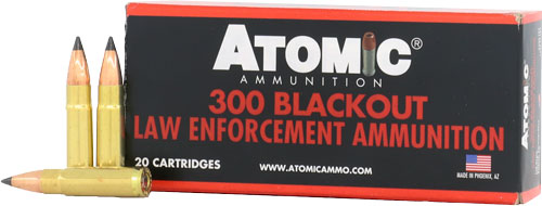 Atomic .300 AAC Blackout Tactical LE Nosler Varmageddon Jacketed Hollow Point 110 Grain 20/Box