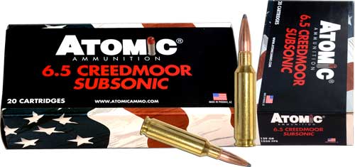 Atomic 6.5mm Creedmoor Subsonic Jacketed Hollow Point 129 Grain 20/Box