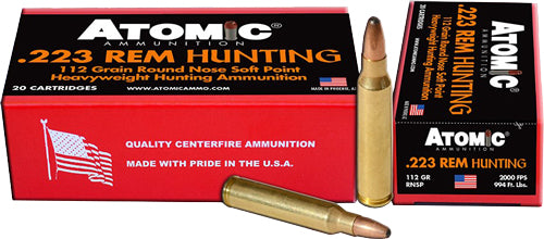 Atomic .223 Remington Hunting Jacketed Soft Point 112 Grain 20/Box