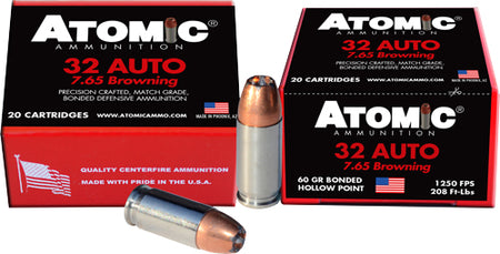 Atomic .32 ACP +P Jacketed Hollow Point 60 Grain 20/Box
