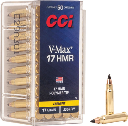 CCI .17 HMR Hornady V-Max Polymer Tip 17 Grain 50/Box