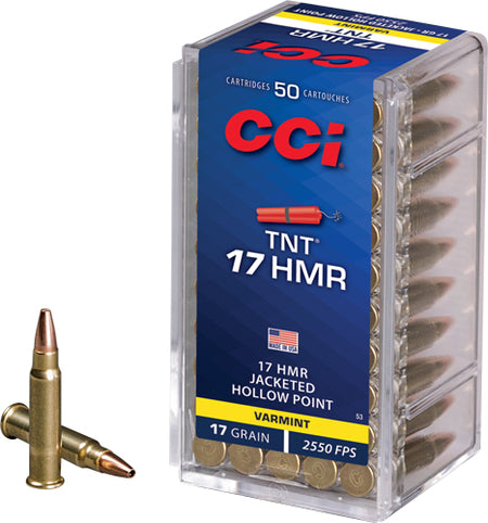 CCI .17 HMR TNT Jacketed Hollow Point 17 Grain 50/Box