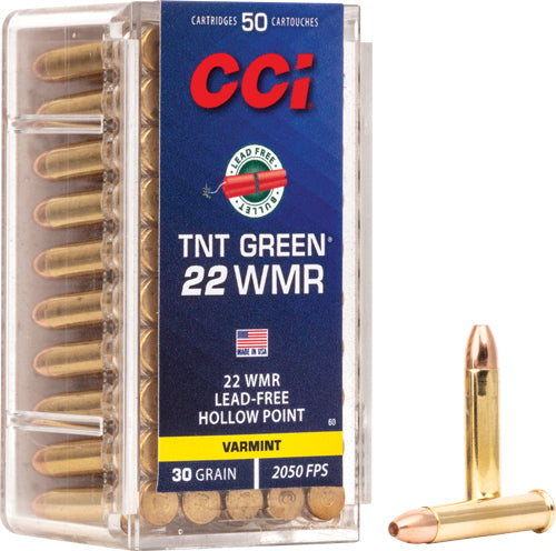 CCI .22 Magnum / WMR Varmint TNT Green Hollow Point 30 Grain 50/Box