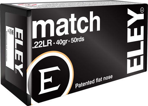 Eley .22 Long Rifle Match Flat Nose 40 Grain 50/Box
