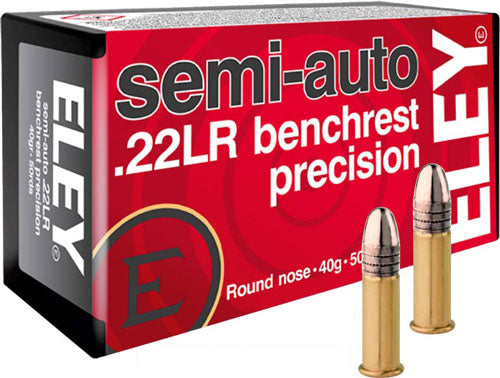 Eley .22 Long Rifle Semi-auto Benchrest Round Nose 40 Grain 50/Box