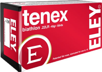 Eley .22 Long Rifle Tenex Biathlon Flat Nose 40 Grain 50/Box