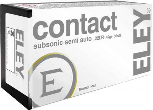 Eley .22 Long Rifle Contact Subsonic Round Nose 42 Grain 50/Box