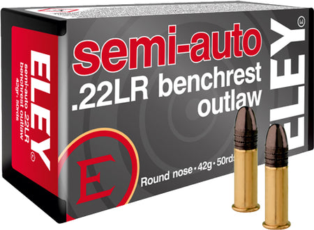 Eley .22 Long Rifle Semi-auto benchrest outlaw Round Nose 42 Grain 50/Box