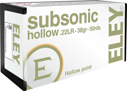 Eley .22 Long Rifle Subsonic Hollow LEAD HOLLOW POINT 38 Grain 50/Box